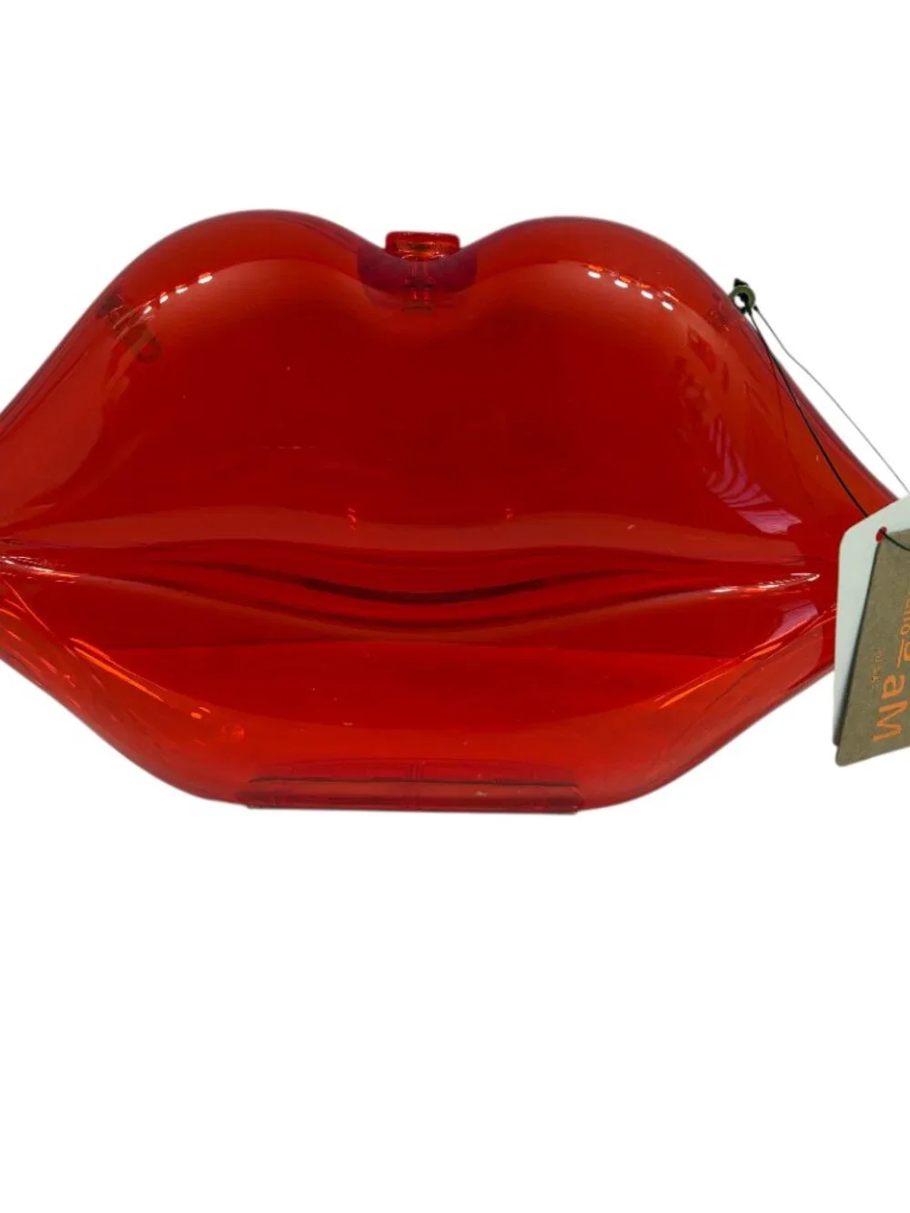 Lips Shaped Bag - Kisses - Lipstick Purse- Hardshell Crossbody / Clear Red - NWT